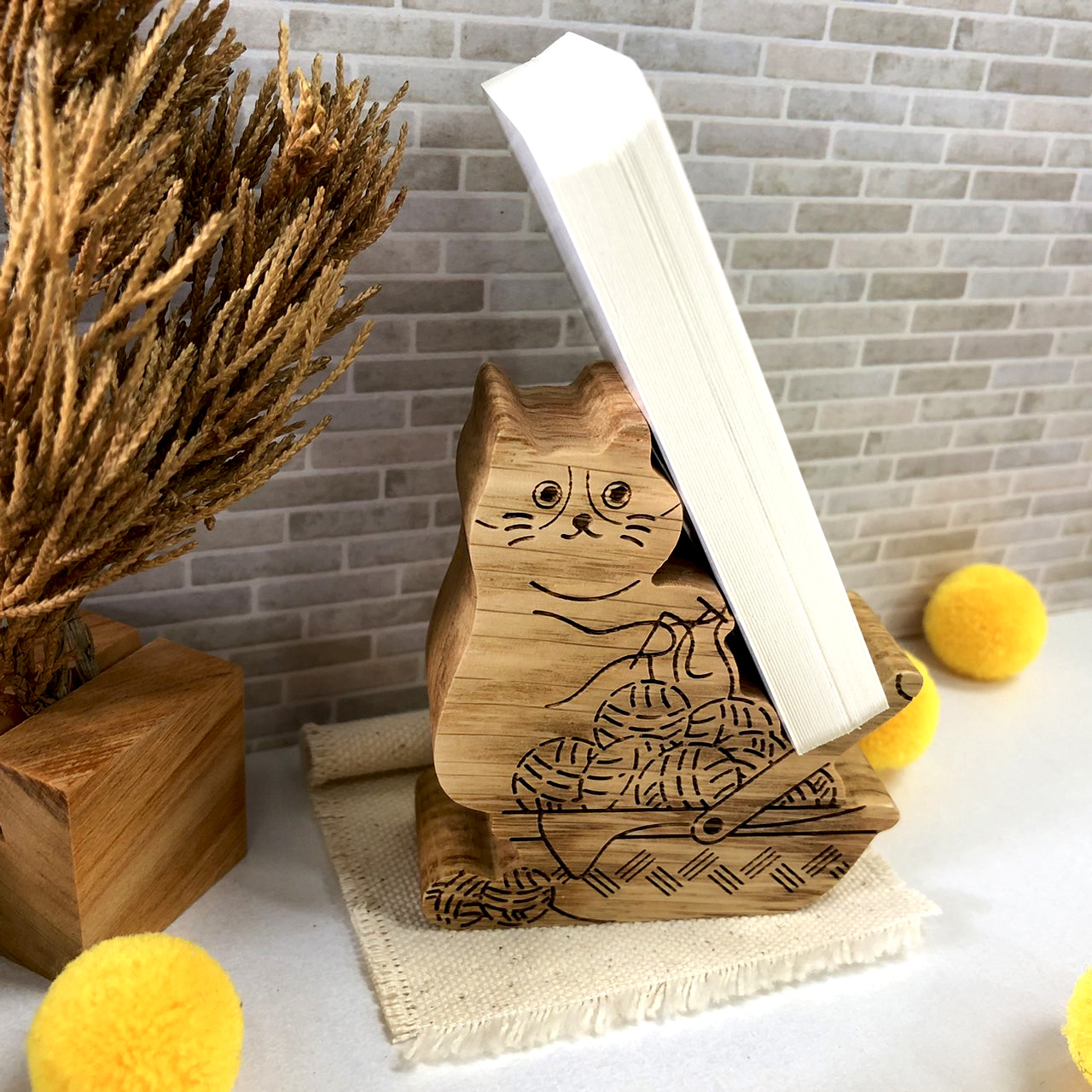 織毛線貓厚片手機座