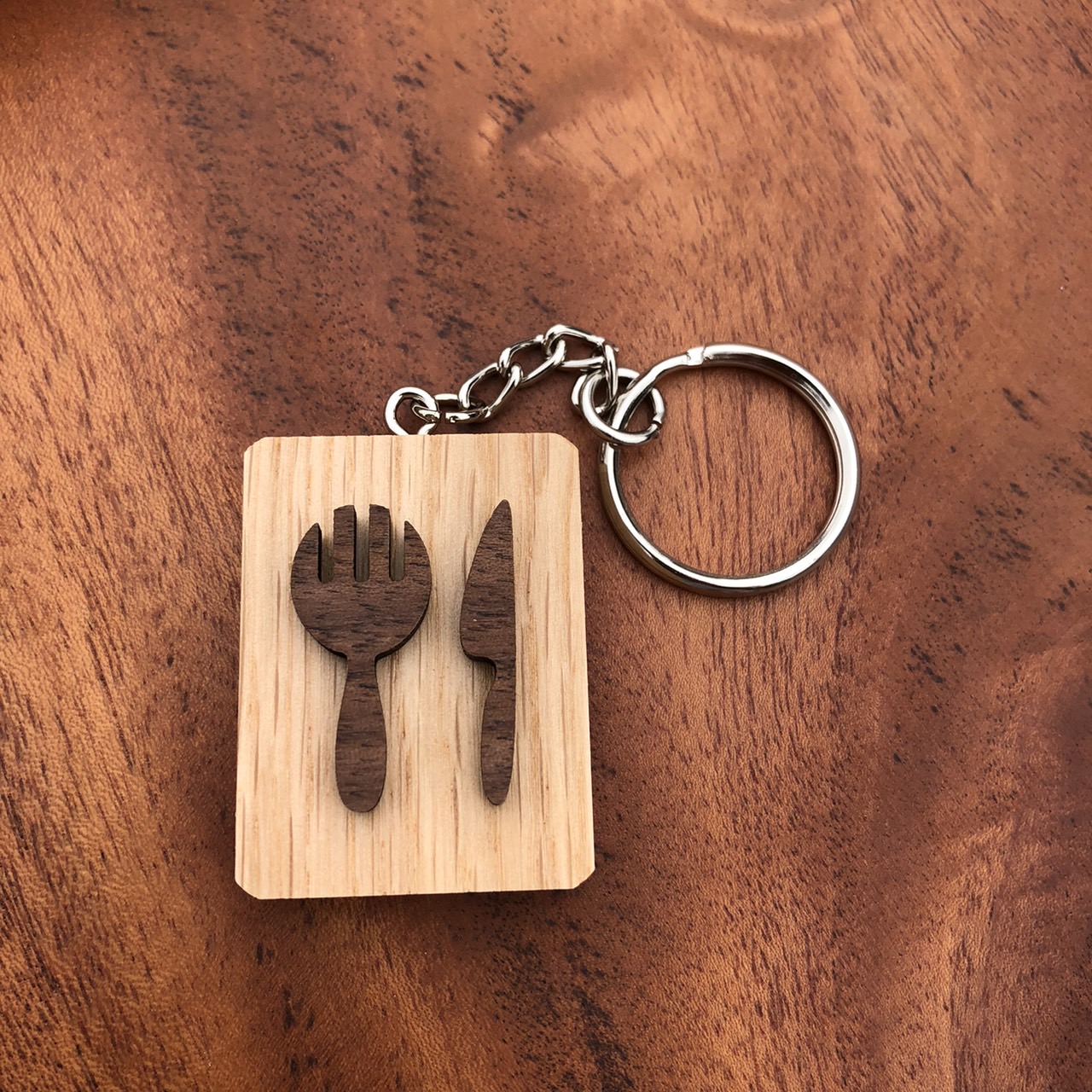 刀叉不二鑰匙圈